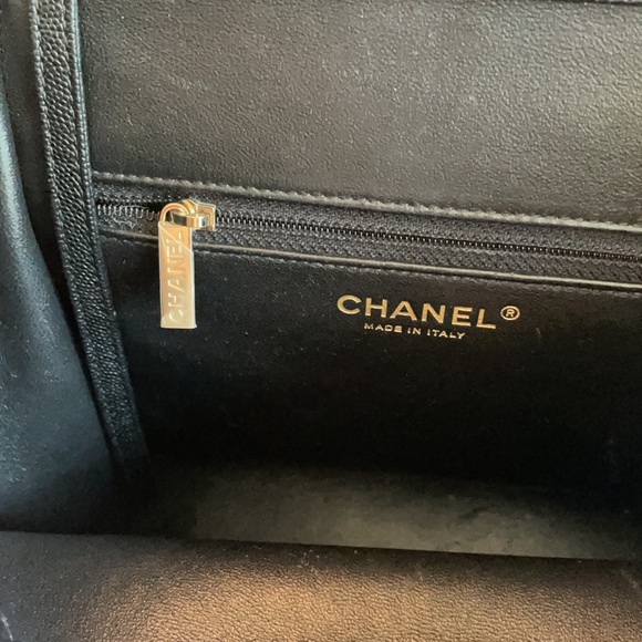 Chanel Backpack, barely used,plastic still on zipper pull.  caviar leather. - Picture 3 of 4